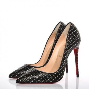 CHRISTIAN LOUBOUTIN Optic Mosaico Nappa So Kate 120 Pumps, size 35